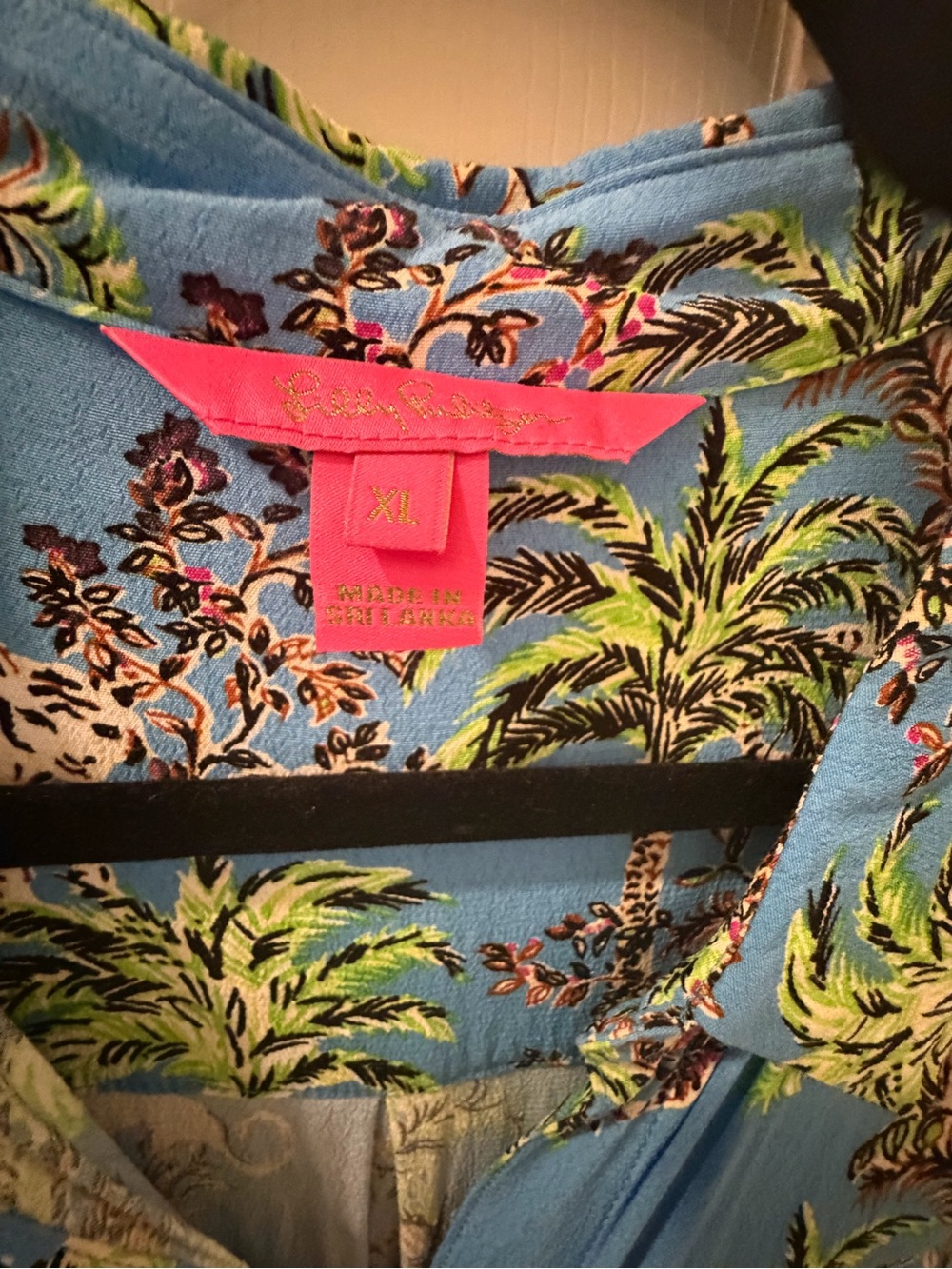 Lilly Pulitzer Blue Tropical Print Long-Sleeve  Dress - Picture 2 of 11